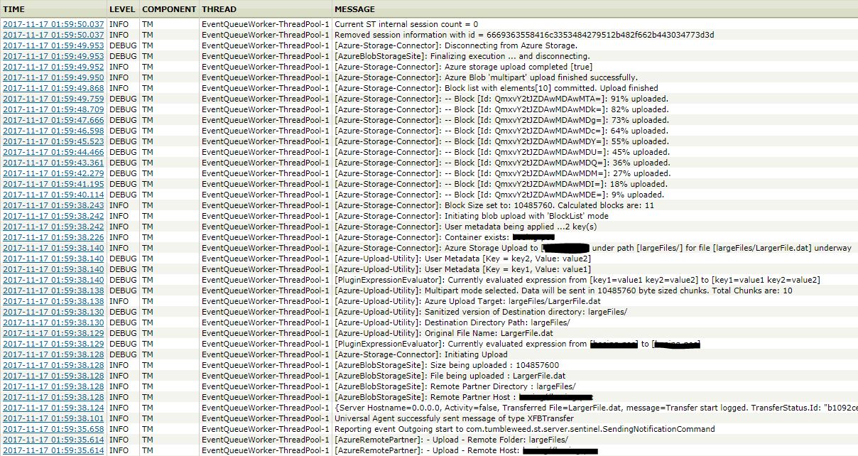 Server Log - SIT Push